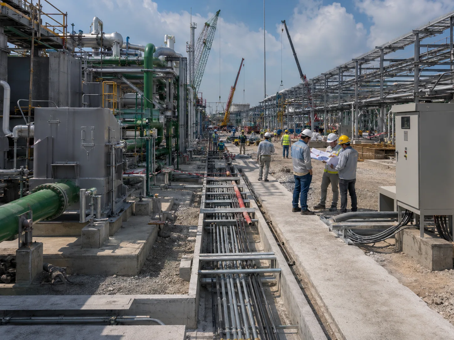 Sàn xanh trong khu vực sạch